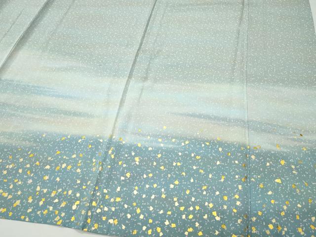 平和屋着物▽訪問着 単衣 刺繍 箔散らし 霞文 金彩 やまと誂製 正絹 逸品 CAAQ0015vf