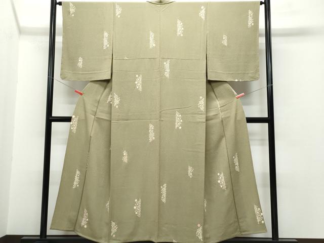 平和屋着物▽上質な小紋 単衣 絞り 抽象文 正絹 逸品 CAAQ0019vf