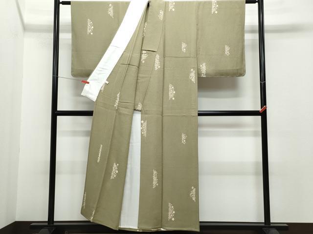 平和屋着物▽上質な小紋 単衣 絞り 抽象文 正絹 逸品 CAAQ0019vf