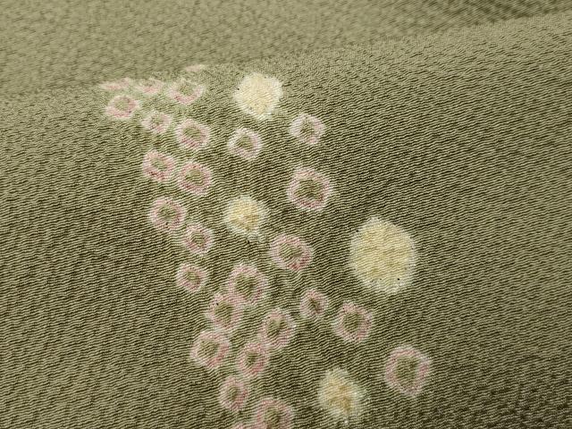 平和屋着物▽上質な小紋 単衣 絞り 抽象文 正絹 逸品 CAAQ0019vf