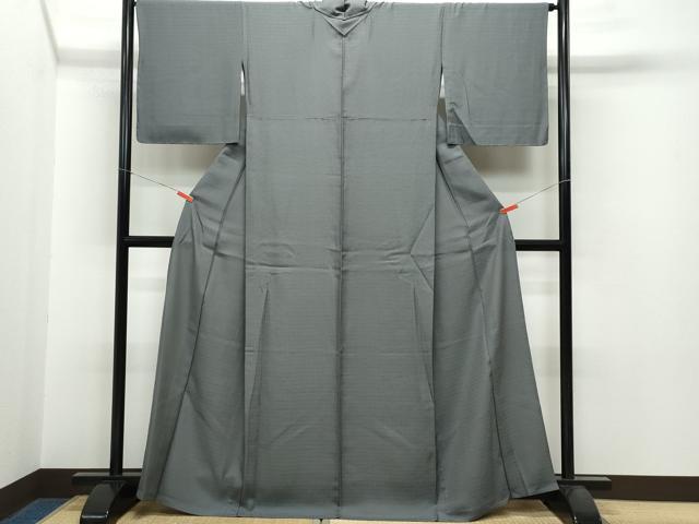 平和屋着物▽上質な色無地 単衣 消炭色 正絹 逸品 CAAQ0020vf