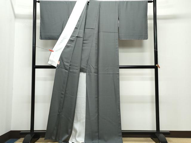 平和屋着物▽上質な色無地 単衣 消炭色 正絹 逸品 CAAQ0020vf
