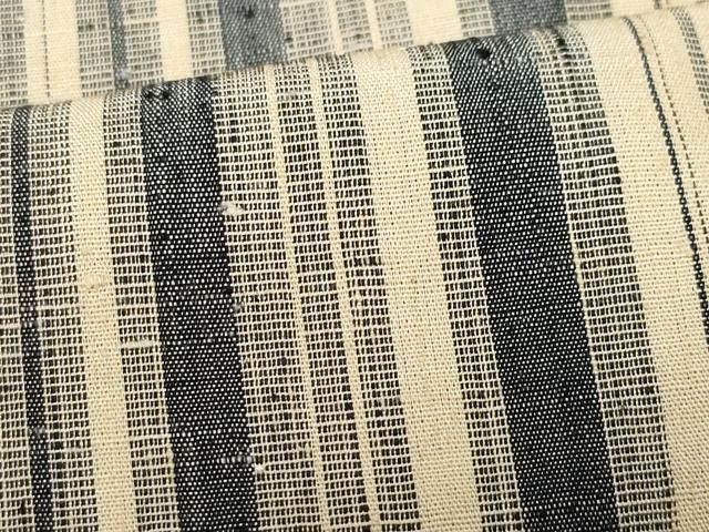 平和屋着物▽上質な紬 単衣 縞 正絹 逸品 CAAQ0021vf