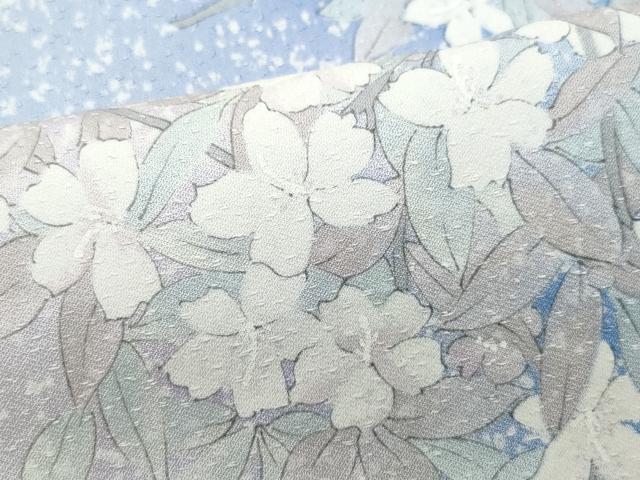 平和屋着物▽上質な小紋 単衣 枝花文 正絹 逸品 CAAQ0025vf
