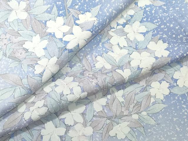 平和屋着物▽上質な小紋 単衣 枝花文 正絹 逸品 CAAQ0025vf