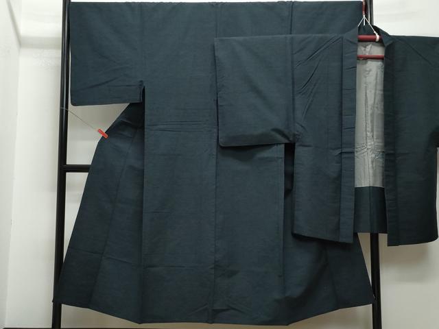 平和屋着物▽男性 紬 単衣 アンサンブル 色無地 百入茶色 正絹 逸品 CAAQ0052vf