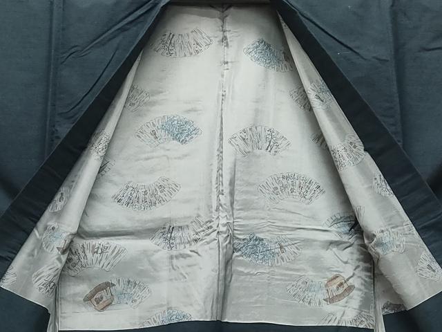 平和屋着物▽男性 紬 単衣 アンサンブル 色無地 百入茶色 正絹 逸品 CAAQ0052vf