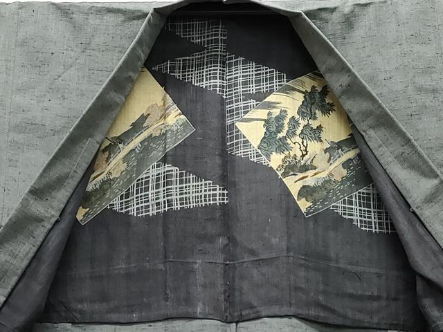 平和屋着物▽男性 色無地 単衣 アンサンブル 煤竹色 CAAQ0054vf