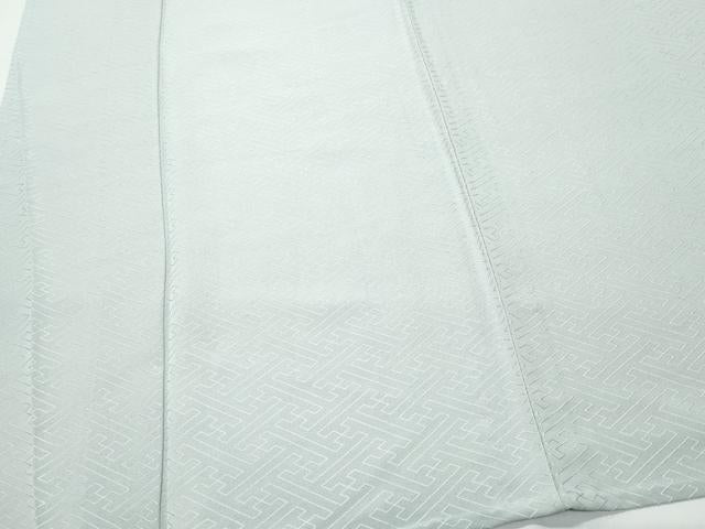 平和屋着物▽上質な色無地 単衣 紗綾形地紋 青磁鼠色 正絹 逸品 未使用 CAAQ0058vf