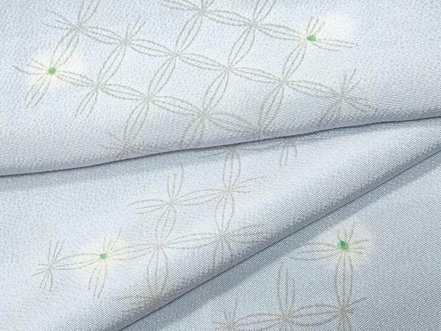 平和屋着物▽上質な小紋 単衣 七宝文 鬼しぼ縮緬 正絹 逸品 未使用 CAAQ0059vf