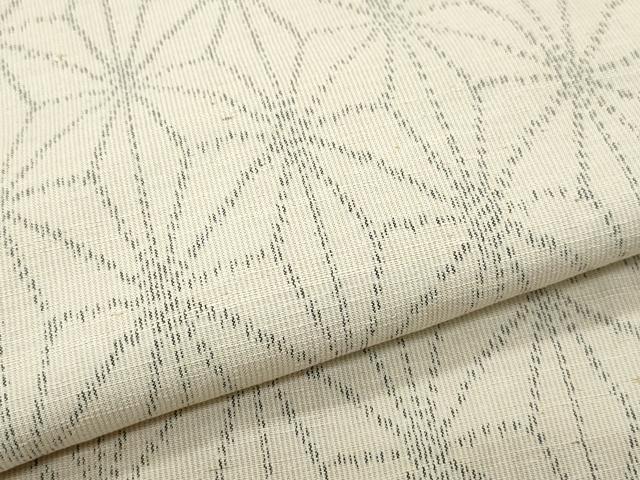 平和屋着物▽上質な紬 単衣 麻の葉文 正絹 逸品 CAAQ0064vf