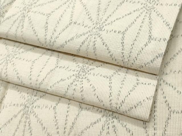 平和屋着物▽上質な紬 単衣 麻の葉文 正絹 逸品 CAAQ0064vf
