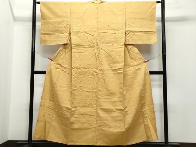 平和屋着物▽上質な紬 単衣 色無地 芝翫茶色 正絹 逸品 CAAQ0065vf