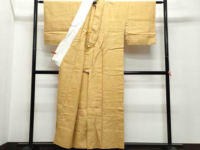 平和屋着物▽上質な紬 単衣 色無地 芝翫茶色 正絹 逸品 CAAQ0065vf
