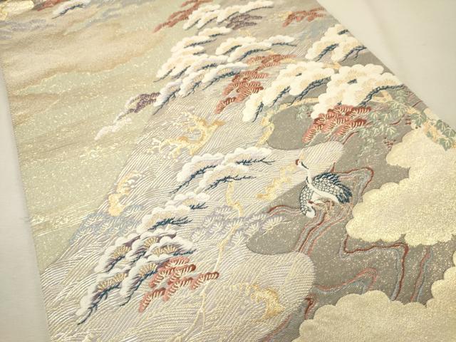 平和屋着物■六通柄袋帯 唐織 九百錦 松島の宴 金糸 正絹 逸品 CAAQ3343ak