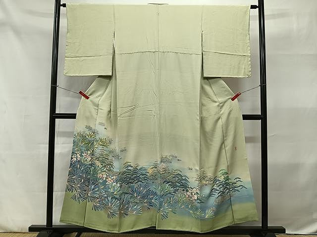平和屋着物■阿部佳雪作 色留袖 風景花文 正絹 逸品 BAAS6316kb