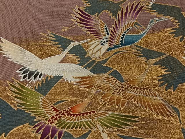 平和屋着物■豪華黒留袖 作家物 飛鶴文 暈し染め 金銀彩 正絹 逸品 CAAQ5721ua