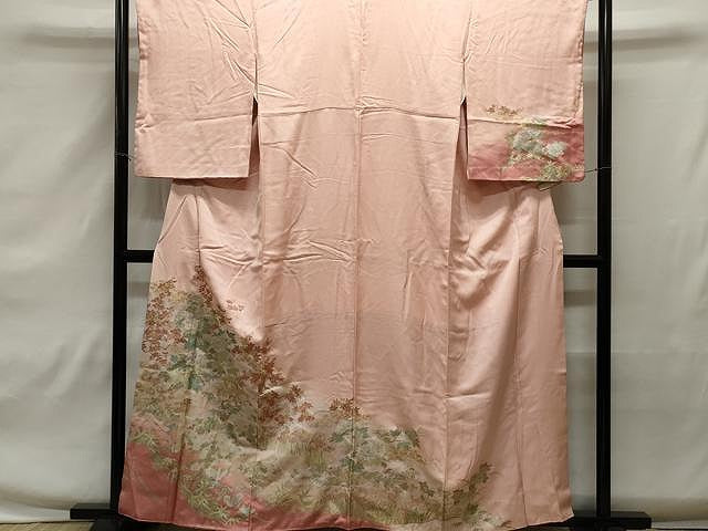 平和屋着物□訪問着 枝花文 暈し染め 金銀彩 正絹 逸品
