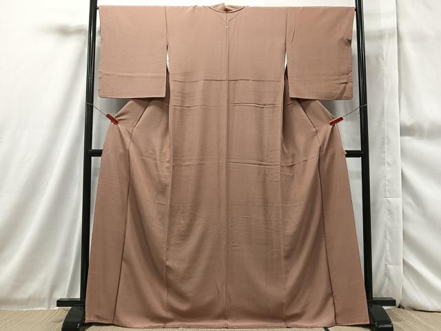 平和屋着物●上質な色無地 遠州茶色 正絹 逸品 CAAQ7078xi