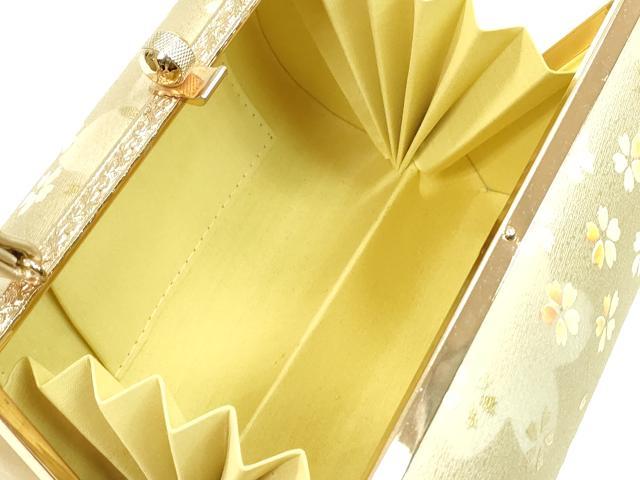 平和屋着物●和装小物 和装バッグ ハンドバッグ 舞桜文 金彩 逸品 CAAQ8080ju