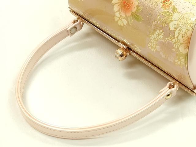 平和屋着物●和装小物 和装バッグ ハンドバッグ 草花文 金彩 逸品 CAAQ8081ju