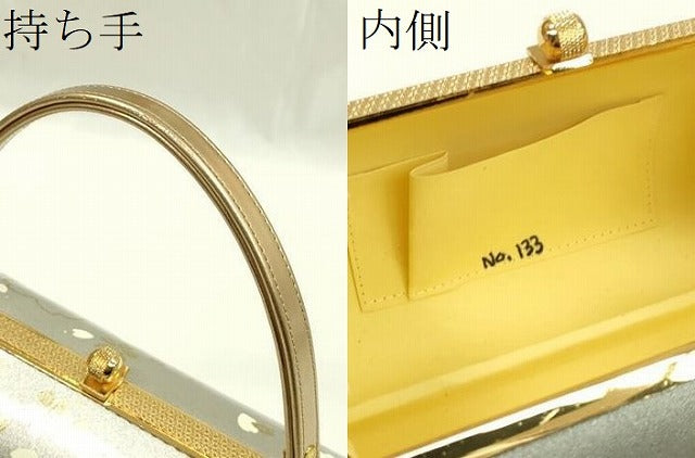 平和屋着物●和装小物 和装バッグ ハンドバッグ 舞桜文 金彩 振袖 逸品 CAAQ8083ju