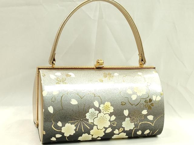 平和屋着物●和装小物 和装バッグ ハンドバッグ 舞桜文 金彩 振袖 逸品 CAAQ8083ju