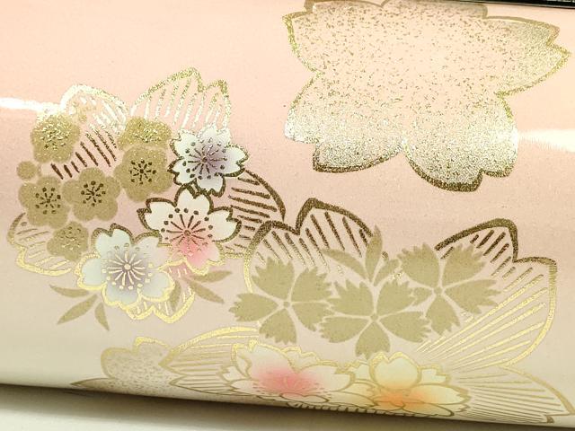 平和屋着物●和装小物 和装バッグ ハンドバッグ 梅桜舞花文 金彩 振袖 逸品 未使用 CAAQ8088ju