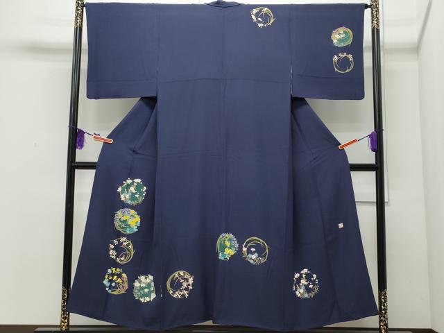 平和屋着物●訪問着 作家物 草花丸文 正絹 逸品 CAAQ9066vf
