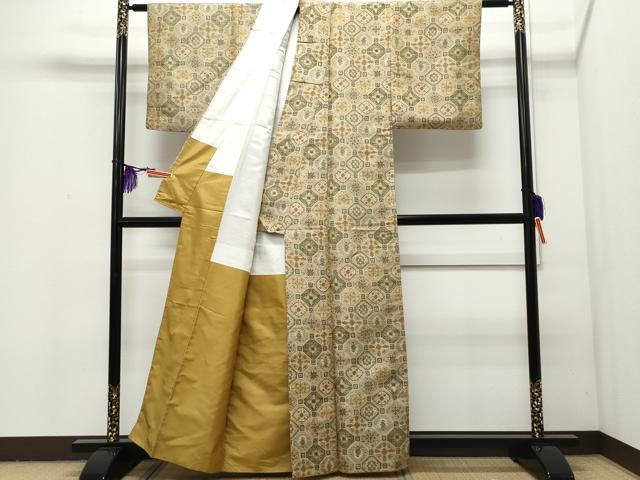 平和屋着物●上質な紬 蜀江吉祥花文 正絹 逸品 CAAQ9080vf