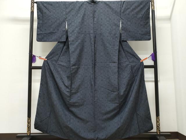 平和屋着物●本場大島紬 7マルキ 麻の葉吉祥文 正絹 逸品 CAAQ9113vf