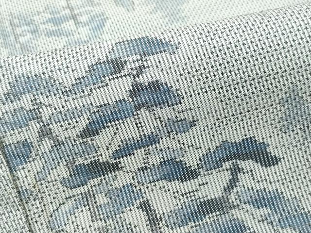 平和屋着物●本場大島紬 白大島 7マルキ 風景草木文 正絹 逸品 CAAQ9153vf