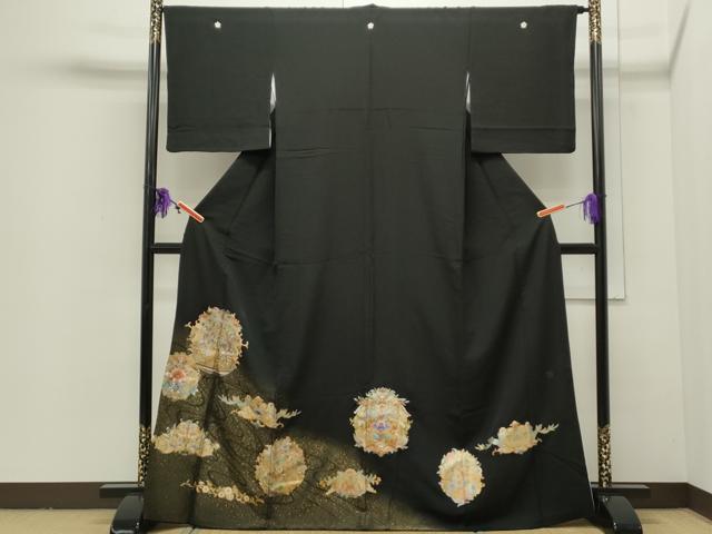 平和屋着物●豪華黒留袖 作家物 動物狩猟文 暈し染め 金彩 正絹 逸品 CAAQ9423th
