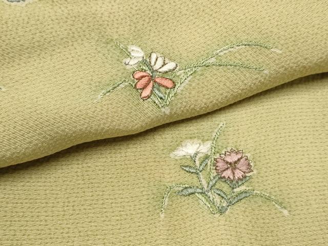 平和屋着物●訪問着 総刺繍 草花文 正絹 逸品 CAAQ9577th
