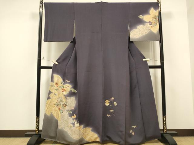 訪問着 正絹 暈し染め 槍梅 枝梅 かわいい 身丈156 平和屋着物○訪問着 宝尽くし松竹梅 暈し染め 金彩 鬼しぼ縮緬 正絹