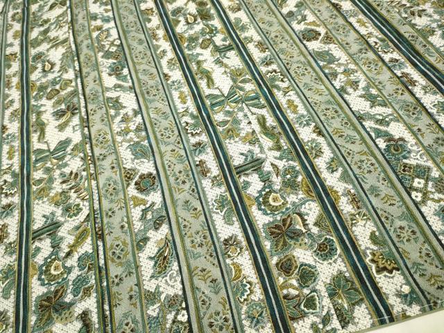 平和屋着物●上質な小紋 更紗花間道 金彩 鬼しぼ縮緬 正絹 逸品 未使用 CAAR1278hy