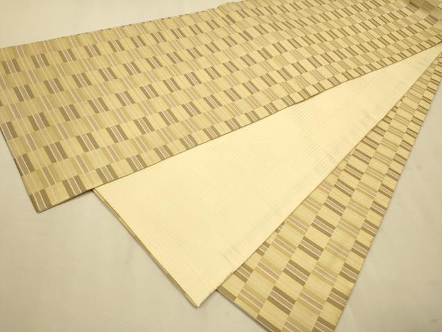 平和屋着物●全通柄袋帯 変わり市松文様 正絹 逸品 CAAR1459hy
