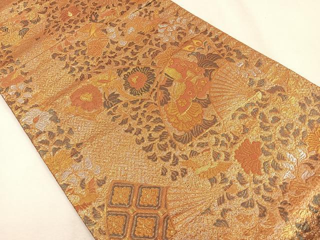 平和屋着物◎六通柄袋帯 更紗花鳥文 金銀糸 正絹 逸品 CAAR1679nb