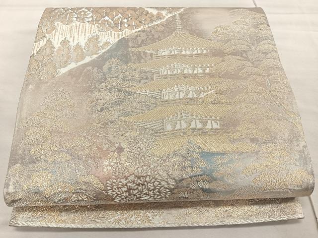 平和屋着物◎六通柄袋帯 京洛錦 二重引箔 金銀糸 正絹 逸品 CAAR1752nb