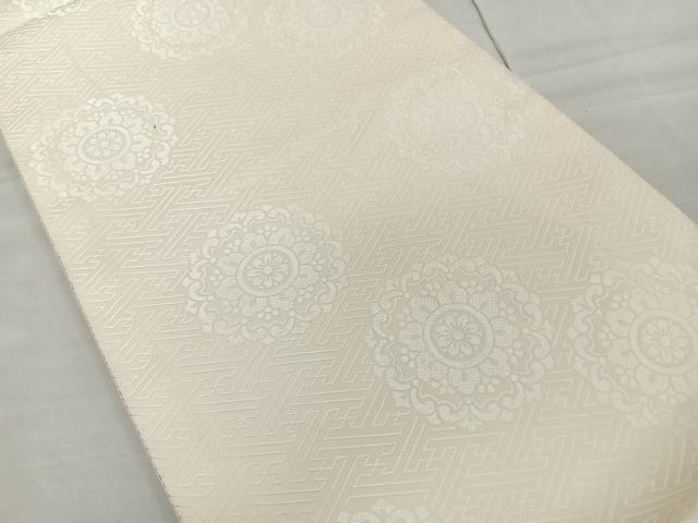平和屋着物◎全通柄袋帯 紗綾形地紋 舞花文 正絹 逸品 CAAR1761nb