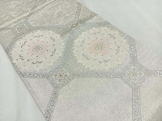 平和屋着物◎六通柄袋帯 蜀江花文 金銀糸 正絹 逸品 CAAR1812nb
