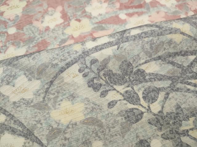 平和屋着物▽訪問着 単衣 作家物 草花文 金彩 正絹 逸品 CAAR4905ut