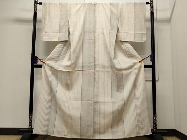 平和屋着物▽上質な紬 単衣 吉祥間道 正絹 逸品 CAAR4907ut