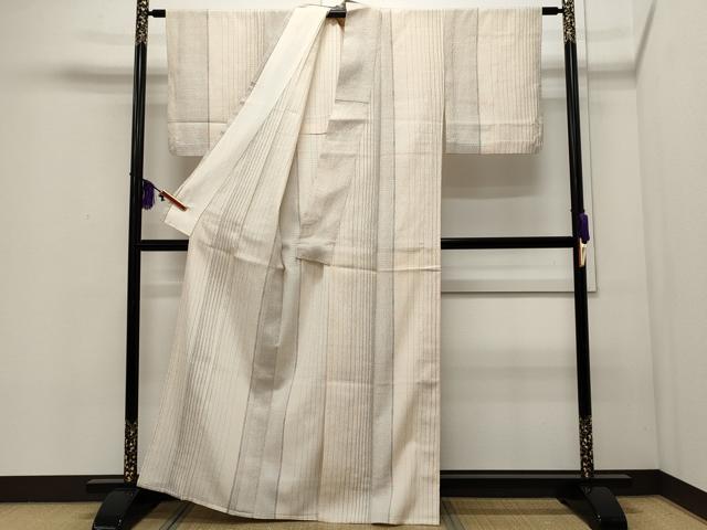 平和屋着物▽上質な紬 単衣 吉祥間道 正絹 逸品 CAAR4907ut