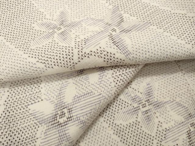 平和屋着物▽上質な紬 単衣 枝花文 正絹 逸品 CAAR4920ut