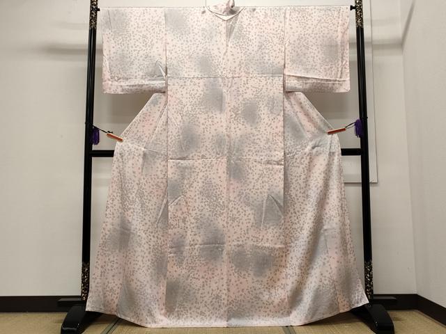 平和屋着物▽上質な小紋 単衣 吉祥文 暈し染め 正絹 逸品 CAAR4955ut