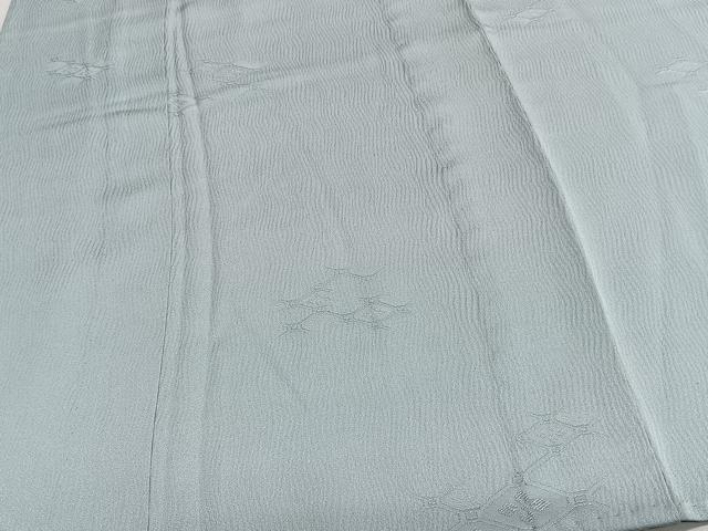 平和屋着物▽上質な色無地 単衣 蜀江花地紋 月白色 反端付き 正絹 逸品 CAAR5996xi