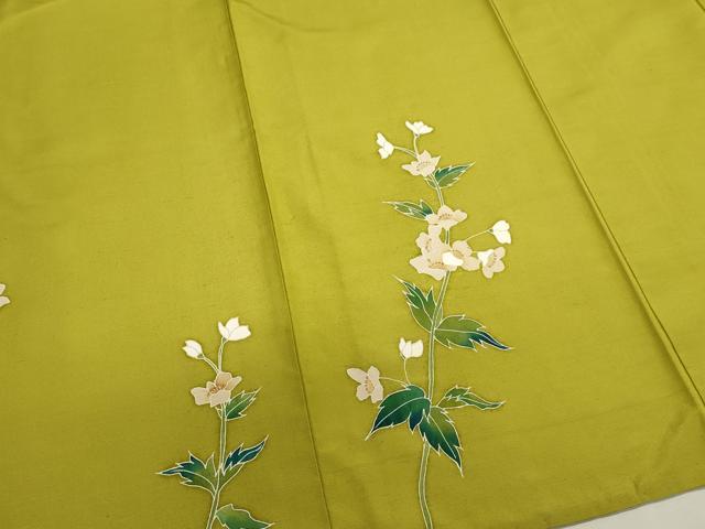 平和屋着物●訪問着 紬地 枝花文 金彩 正絹 逸品 CAAR6471ze