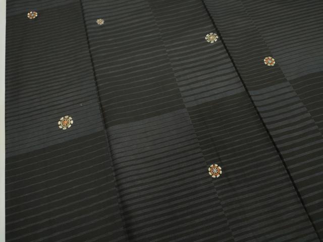 平和屋着物●上質な紬 総刺繍 片輪車文 まるやま扱い 正絹 逸品 CAAR6511ze