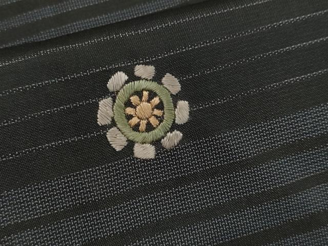 平和屋着物●上質な紬 総刺繍 片輪車文 まるやま扱い 正絹 逸品 CAAR6511ze